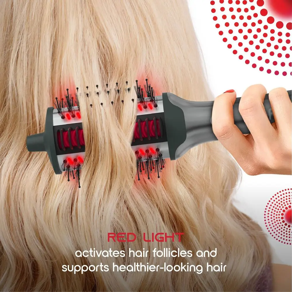 SLF Red Light Therapy 5-in-1 Ionic Dry Hair Brush & Heat  display picture 2