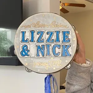 Custom Wedding Tambourine - NOLA Street Tiles