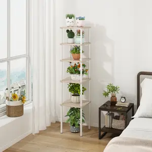 Black Friday Sale Plant Stand 5-Pack Indoor Metal Heavy Duty Flower Pot Corner Tall Stands for Multiple Plants Display Rack Black Multifunctional Storage Shelf Space-Saving Design Rust-Proof for Outdoor Use - Bedroom