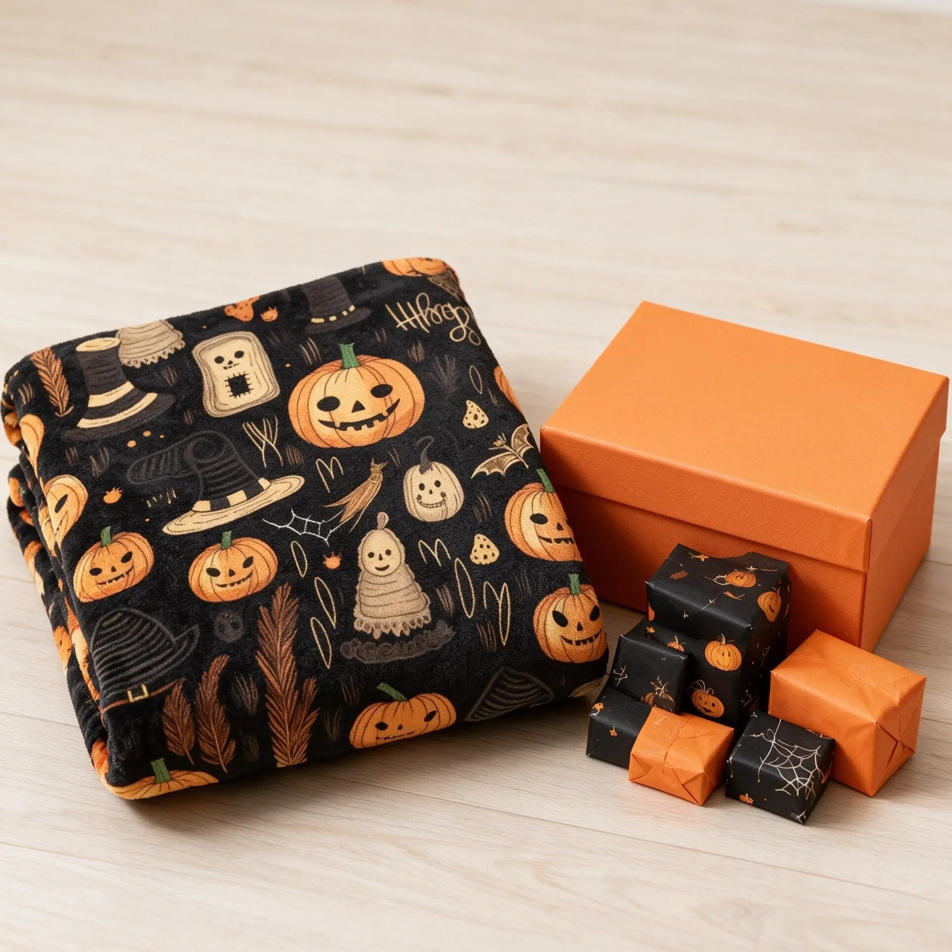 Halloween Haunted House Flannel Blanket - Soft Warm Throw for Bedding, Home Sofa Couch Cover, Vintage Full Moon Bat Castle Ghost Decorative Spooky Holiday Textile Accessory