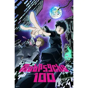 Crunchyroll Mob Psycho 100 Poster - Japanese Anime Series Key Art Merch - 12x18 Cool Wall Art Print for Bedroom Decor
