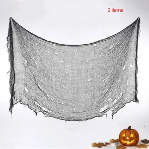 Halloween Decorations Set, Decorative Cotton Mesh Fabric, DIY Haunted House Decoration, Spooky Party Supplies, Perfect for Halloween Season