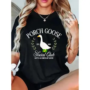 100% Cotton Unisex Porch Goose Social Club "Gotta Go Dress My Goose" Silly Goose T-Shirt