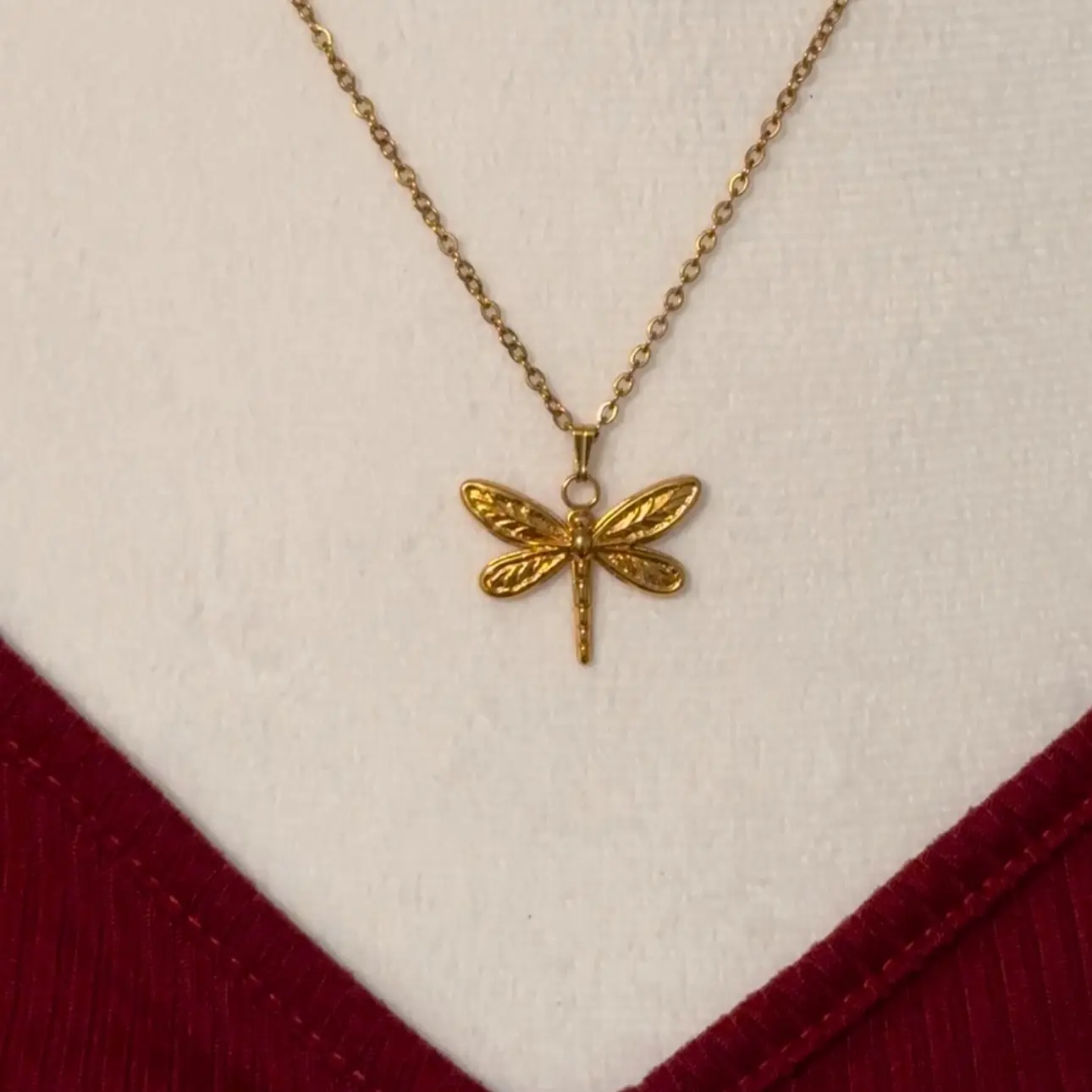 Fashion Stainless Steel Dragonfly Pendant Necklace Jewelry Women Men Gift New