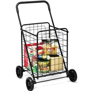Portable Folding Shopping Cart Utility for Grocery Laundry