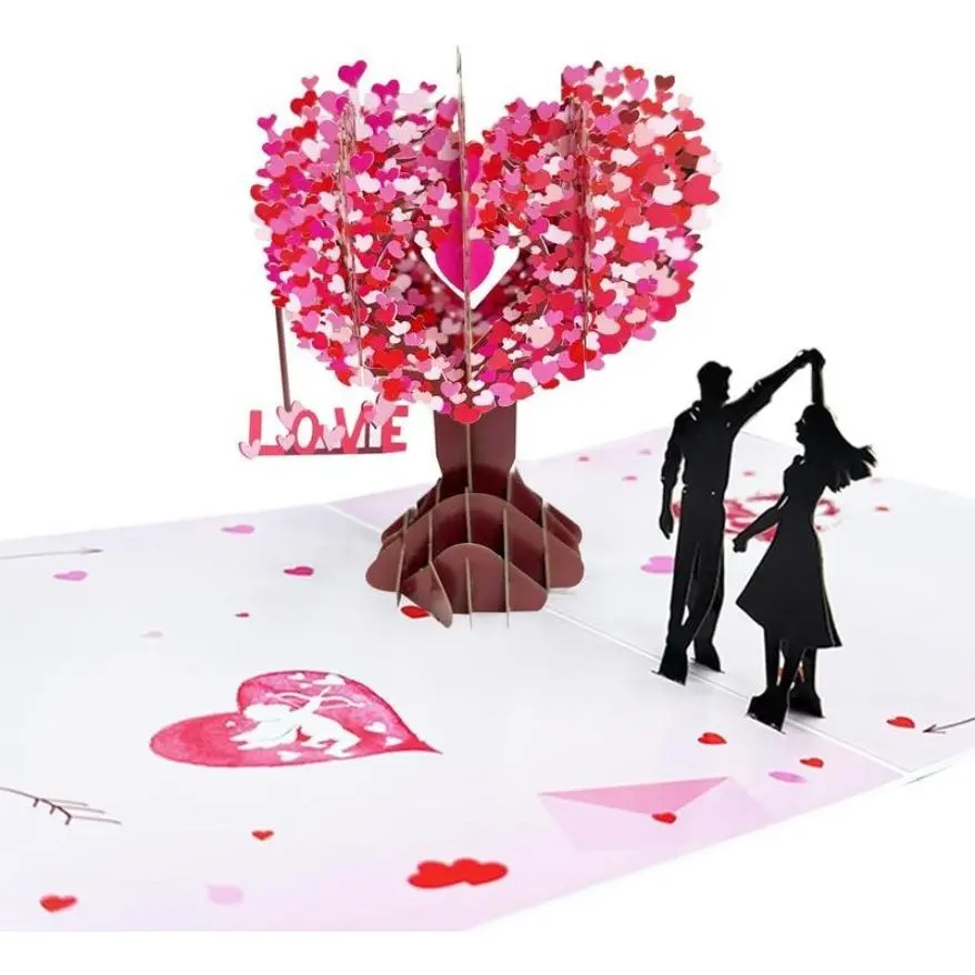 Valentine's Day Card, 3D Pop-Up Card with Flower Bouquet Keepsake Gift, Romantic Valentines Gifts and Flowers 2-in-1 Idea for Valentine, Birthday, Wedding, Anniversary, Wife Husband, Mom, Women, Him Her, Girlfriend Boyfriend, 3D Effect, Handmade Craft, 6X