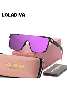 LOLADIVA Unsex Bold Color Clashes Half Frame Sunglasses Capture Attention Alien Frame Sunglasses UV400