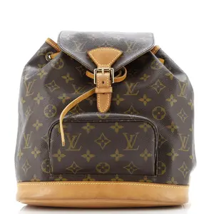 Pre-owned Louis Vuitton Canvas Coated Backpacks Vintage Montsouris Backpack Monogram Canvas MM by Rebag