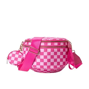 Hot Pink Checkmate Crossbody Bag