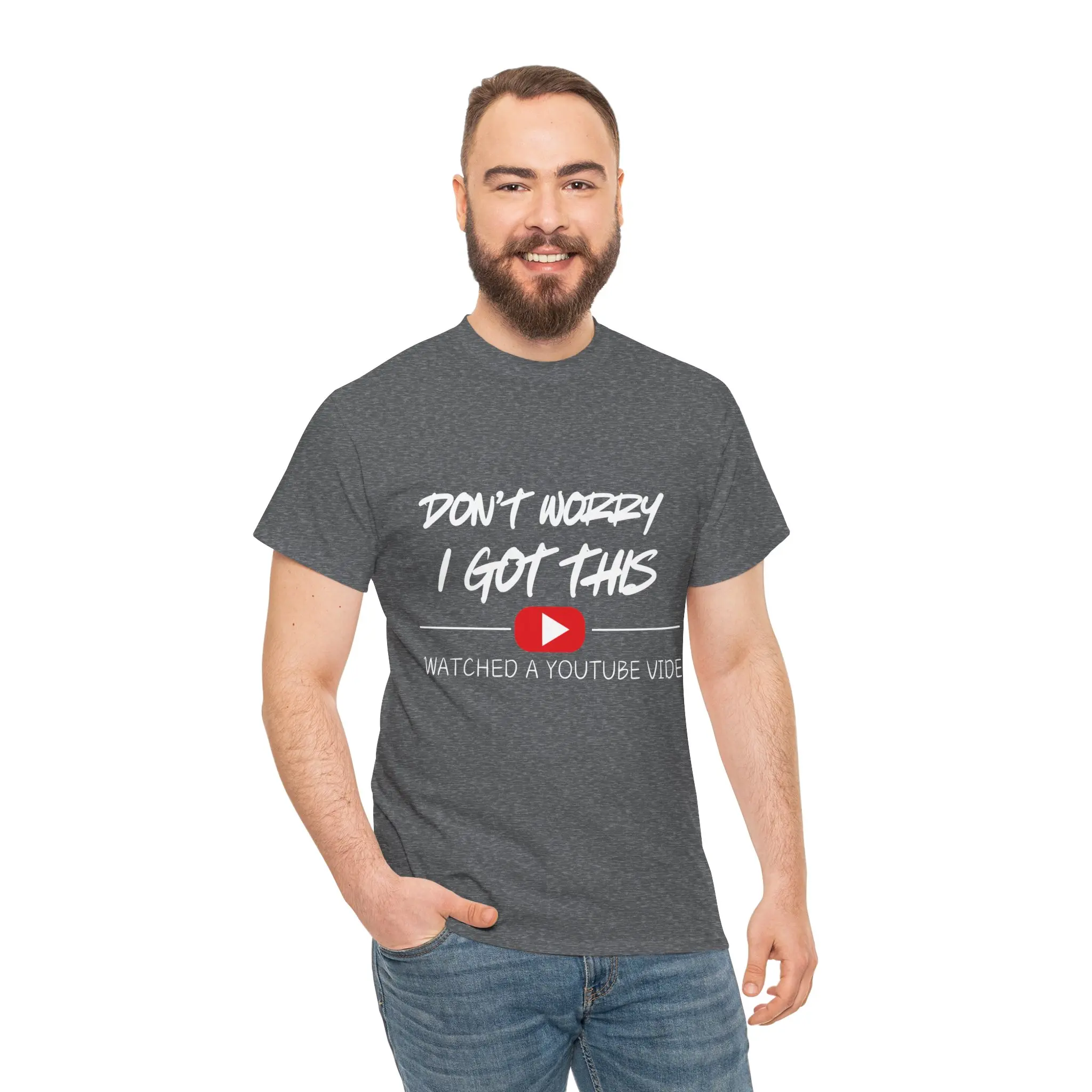 Funny YouTube Quote Unisex Heavy Cotton Tee - Relaxed fit, Gift for Creators, Streamers, and Fans, Daily Casual Wear, Humor T-Shirt
