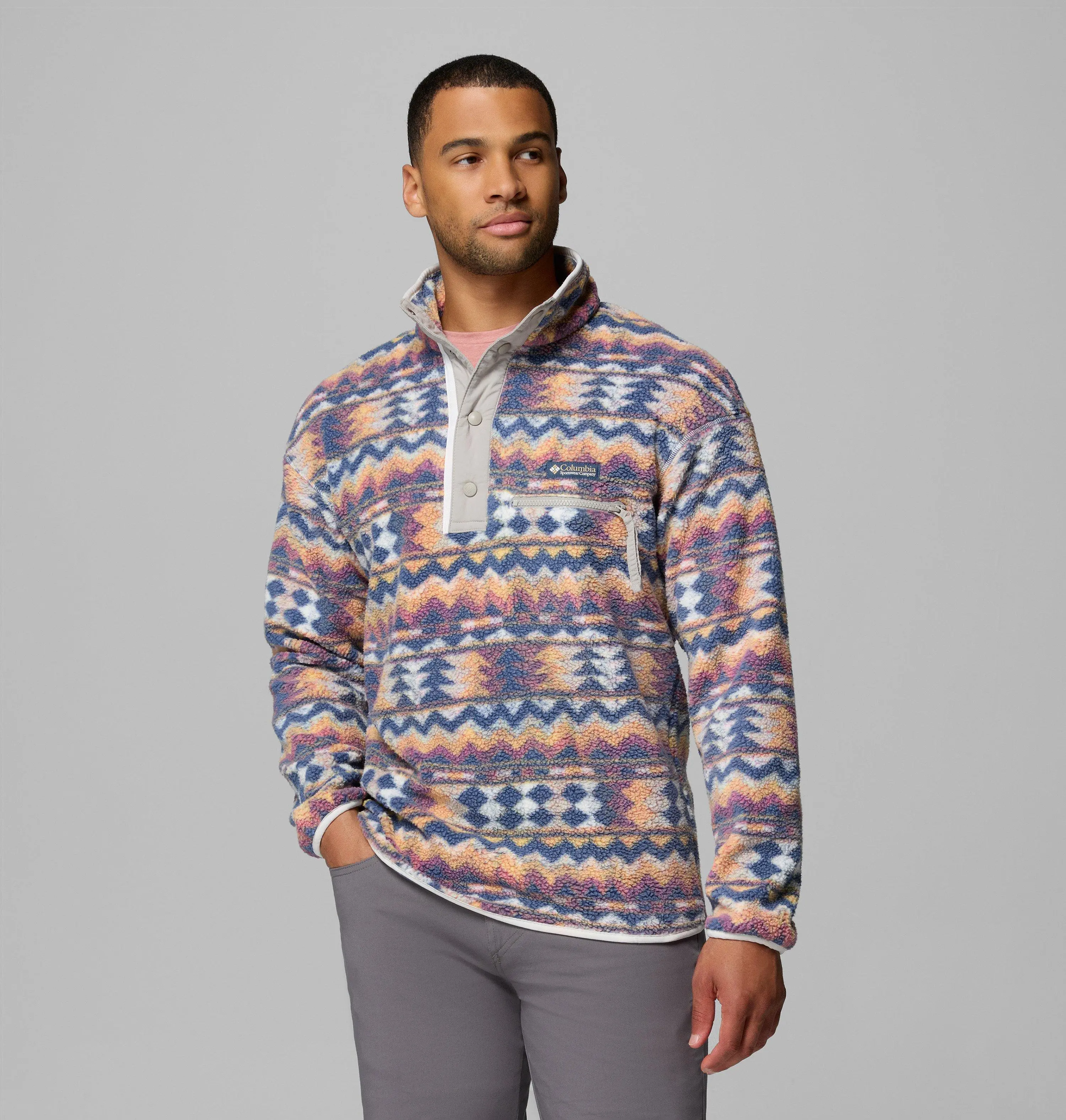 Men's Helvetia II Printed Half Snap Printed Fleece Pullover