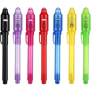 Invisible Ink Pen 7 count,Spy Pen Marker  Pens for Writing  Message Valentines Day Easter Day Halloween Christmas Birthday Party Bag ,Invisible Ink Pens with UV Light for