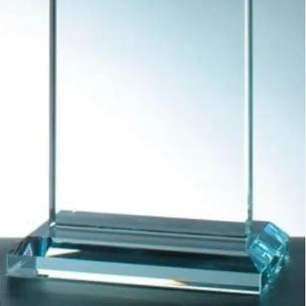 Rectangle Shape Appreciation Award Trophy - 10" x 7" x 2" Glass Panel, Beveled Edges, Base, Elegant Home Decor Plaque, Commemorative Awards with Included Presentation Gift Box