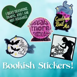 Bookish Themed Decorative Vinyl Stickers Matte Waterproof Glossy Tiles Sticker