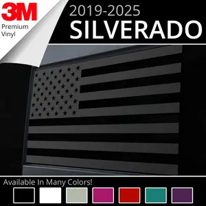 BocaDecals Pre-Cut Rear Middle Window American Flag Decal For 2019-2025 Chevy Silverado & GMC Sierra