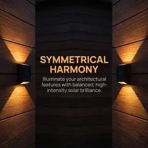 Solar Powered 3 LED Wall Light, Semi-Embedded Installation, Outdoor Waterproof Wall Lamp, Pathway Walkway Exterior Lighting, Outdoor Waterproof Lights
