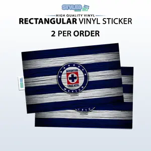 cruz azul rectangle vinyl stickers ticker