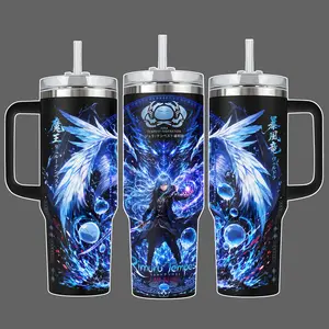 [MADE IN US] Rimuru Tempest Veldora Dragon Wing Stainless Steel Insulated Tumbler Cup, 40oz with Straw Lid Included, 40oz Handle Option, Full Wrap Tensura Anime Design, That Time I Got Reincarnated as a Slime Gift for Anime Fans
