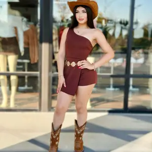 One Shoulder Romper - Black Fashion Piece for Shoulder Wear