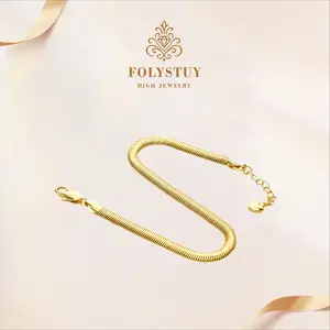 [4mm by 8.66 inches Snake Bone Bracelet]【FOLYSTUY(W171)】Elegant Snake Bone Bracelet - Exquisite Delicate Ornament for Any Occasion-Bamboo