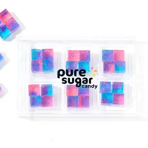 Candy Cubes - Cotton Candy - Hard Candy Little Snack Cubes in a 6-pack tray containing 24 cubes