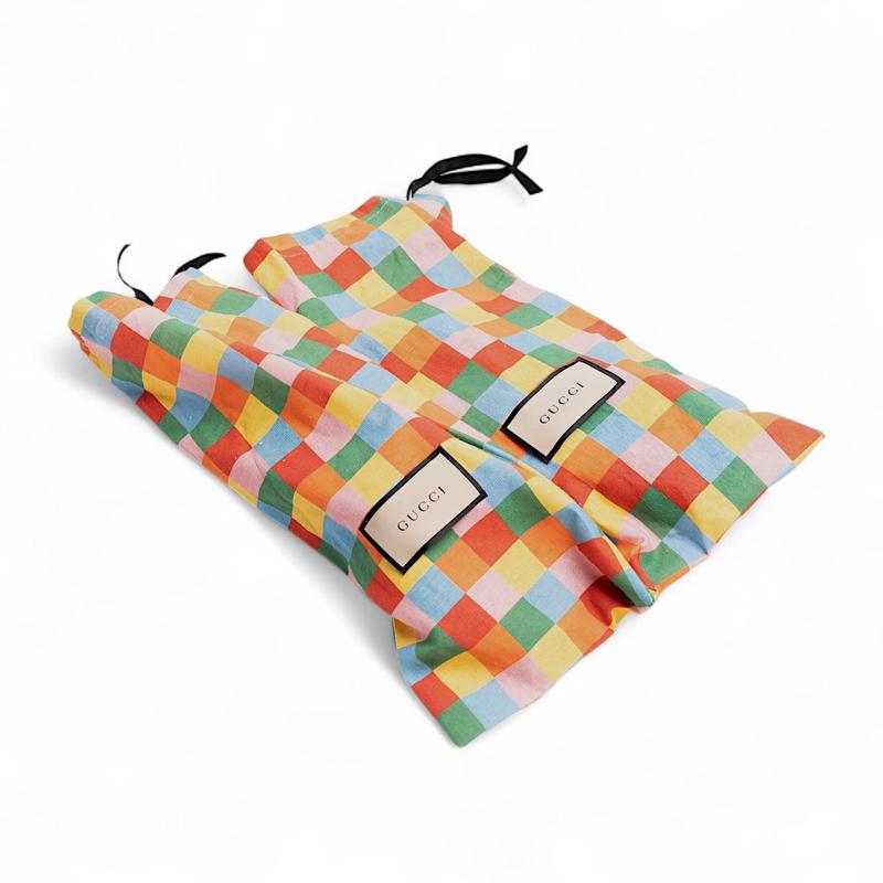 Authentic, Pre-owned Gucci Multi-colored Monogram Princetown Mules,  EU 38