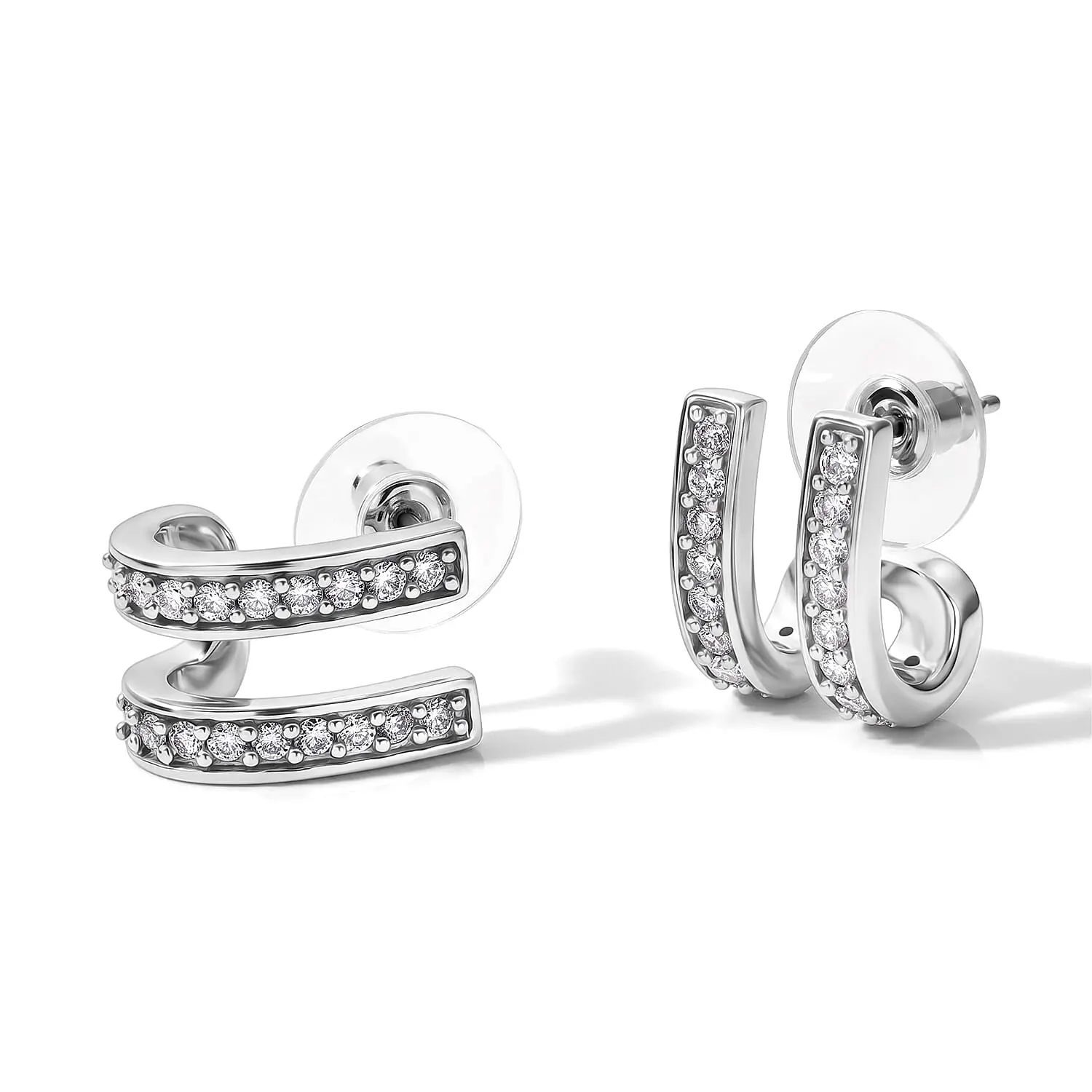 EverTrue Moissanite 1.35 ctw Earrings in Platinum Bond
