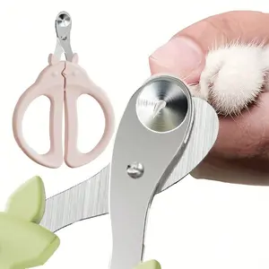 Professional Cat Nail Clippers with Safety Guard, Round Hole Anti-Bleeding, Suitable for All Sizes and Breeds, Pet Grooming Tool