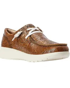 Ariat Women's Floral Embossed Casual Hilo Shoe Moc Toe - 10042508