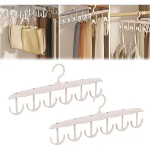 Rotating Multifunctional Coat Rack, 360° Rotating 12 Hooks Clothing Accessories Hanger, Space Saving Storage Hook Coat Rack,  Organiser Plastic