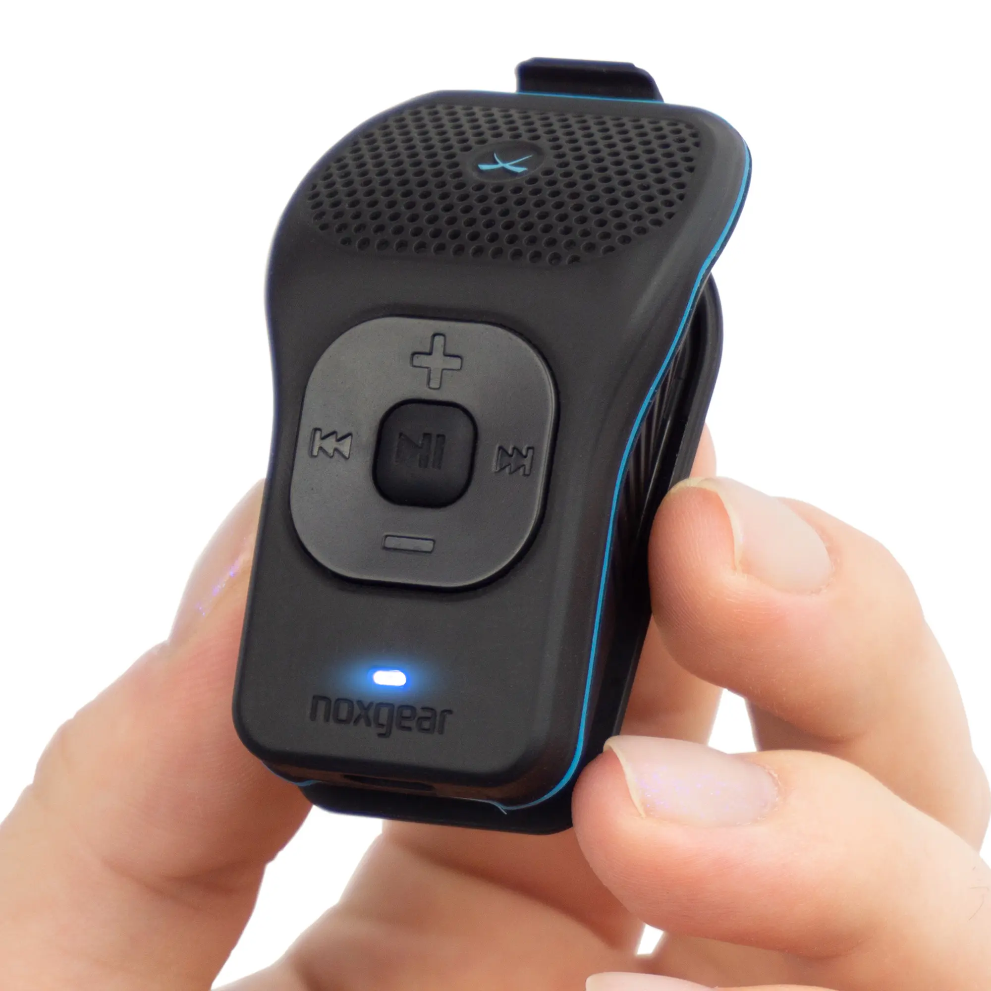 39g Wearable Waterproof Bluetooth Speaker - Magnetic Clip-On Wireless Portable Speakers - Up to 15 Hours Battery Life - Clip Speaker with Microphone - Large Tactile Control Buttons