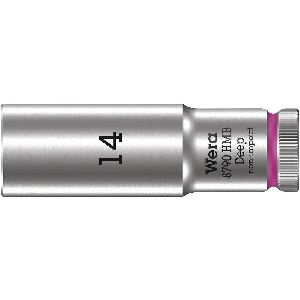 WERA 05004536001 8790 HMB DEEP (3/8" DRIVE SOCKETS - DEEP - 6-POINT) 3/8" DEEP SOCKET SW 14 PINK