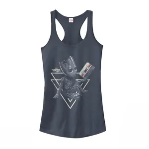 Juniors Womens Marvel Guardians of the Galaxy Vol. 2 Groot Tape Shape Racerback Tank Top