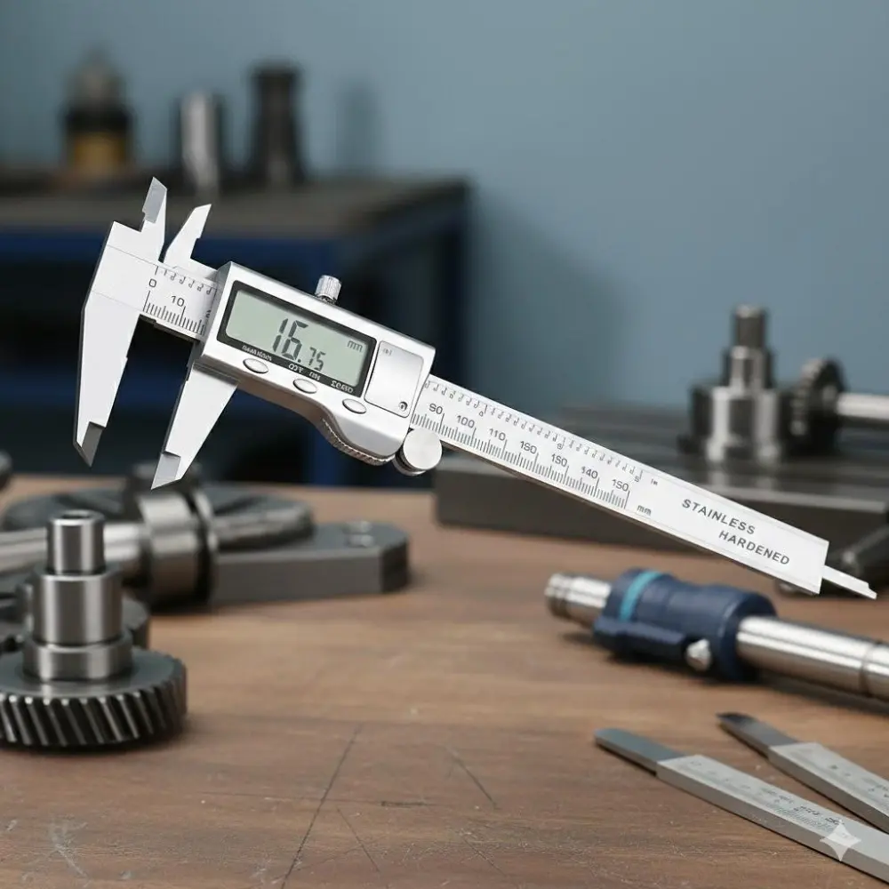 High Precision Digital Caliper - Industrial Grade Stainless Steel Micrometer Tool, Fast Reading Metal Electronic Gauge with Smart Calibration for Depth Measurement, Professional Outdoor Engineering Digital Measuring Instrument