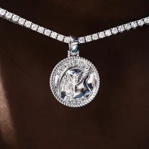 Memento Mori Coin Pendant in White Gold, 18k Gold Plated, Life Guarantee, Perfect Gift (Chain Not Included)