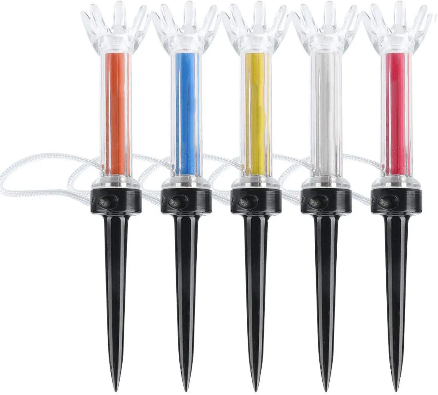 Golf Tees, 5Pcs Flexible Magnetic Plastic Golf Tee Training Practice Tool Accessory, Unbreakable Plastic Golf Tees for Practice Training