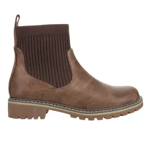 Corkys Womens Cabin Fever Round Toe Chelsea Pull On Casual Boots Ankle Low Heel 1-2" - Brown