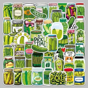Pickle Jar Series Sticker, Cute Pickle Jar Pattern Decorative Sticker, DIY Decals for Water Bottle, Laptop, Phone Case, Protector