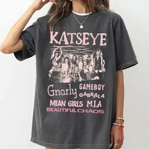 Katseye Beautiful Chaos Tracklist T-Shirt, Katseye Kpop Shirt, Retro Gnarly Graphic Tee, Gabriela Fan Shirt, Soft Is Strong Album Merch 6U7