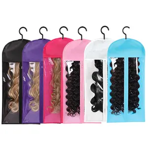 8/6/4PCS Wig Storage Bag With Hook Wig Storage Hanger Zipper Transparent Dustproof Wig Storage Bag, Hair Extension Holder Wig Bag Wig Storage For Multiple Wigs Holder Hair Extension Hanger Wig Tool Wigs Accessories For Salon & Home Use Halloween