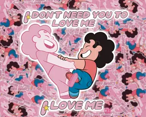 Steven Self Love Sticker - Thick Durable Vinyl Artwork "I Don't Need You To Love Me" - 3 Inch Procreate Drawing Design