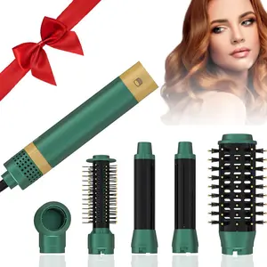 Five-In-One Hot Air Styler Comb, Hair Dryer Curler Straightener, Multi-Functional Heat Brush Gift for Women, Birthday Present