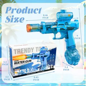 Tactical Automatic Water Gun with LED Light-Up Muzzle, 32+ FT Long Range Powerful Squirt Gun, High Capacity Battery Powered Blaster for Summer Battles & Outdoor Fun Adults & Kids