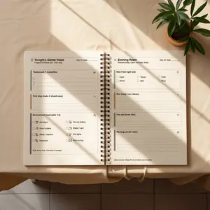 ADHD Evening Reset Planner – Gentle 30-Day Night Reset Journal with Mood Check, Brain Dump and Low-Energy Support Pages