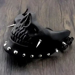 Steampunk Half-Skeleton Mask for Adults, Perfect for Stage Props, Role-Playing, Parties, Halloween, Motorcycle Decoration