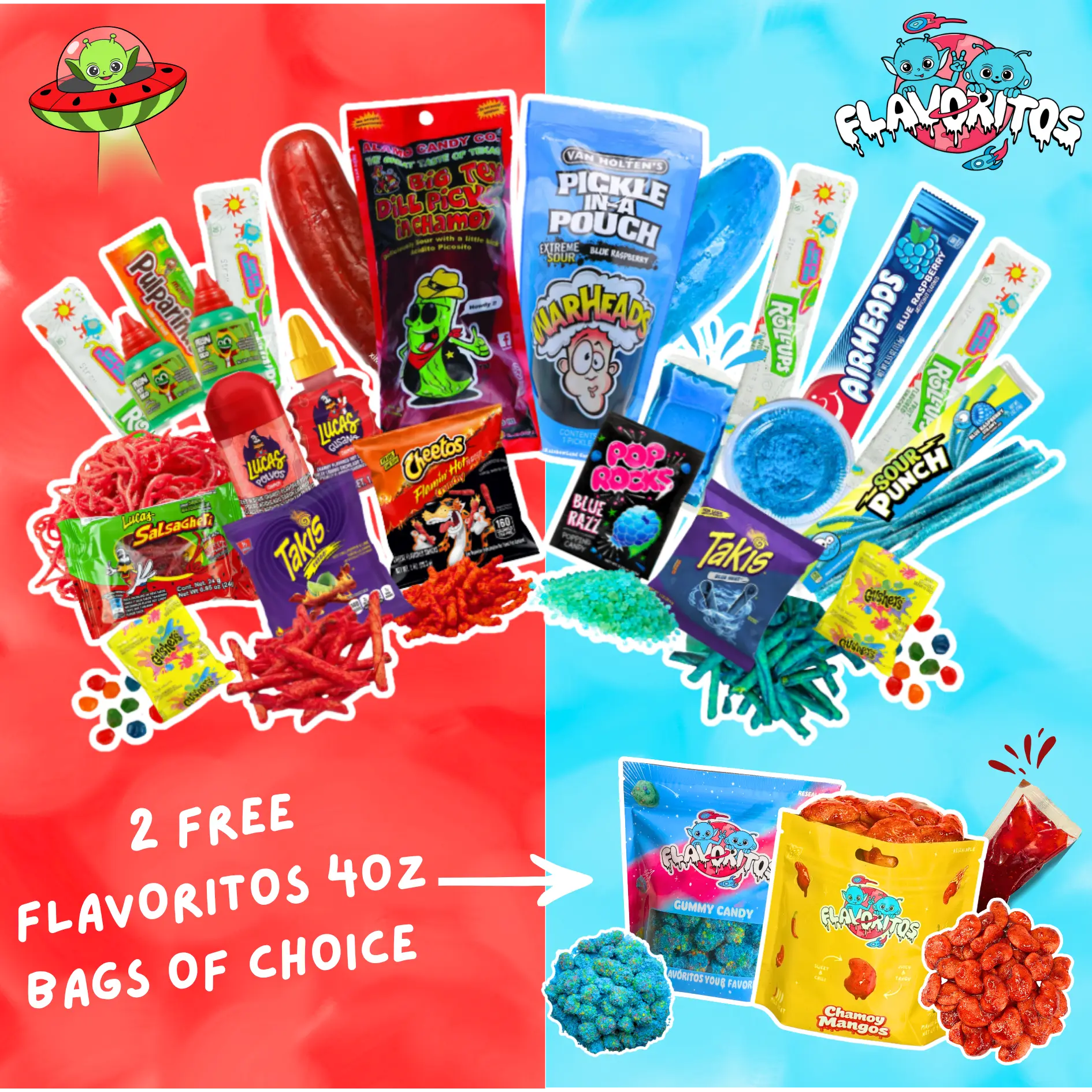 Flavoritos Double Pickle Savory Snack Boxes, Spicy-Fruity Dill Pickle Flavored Snacks with Flavor Explosion, Fruit & Chewy Texture, Includes 2 Free Flavoritos Bags, Suitable for All Ages