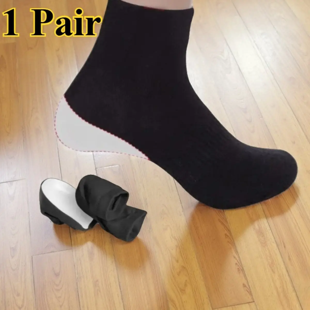 Invisible Heightening Socks Insole, Using Cushioning Non-slip Base and Breathable Light Socks Design, Comfortably and Invisibly Increase Height, Suitable for Matching All Kinds of Casual Shoes To Meet The Needs of Various Occasions