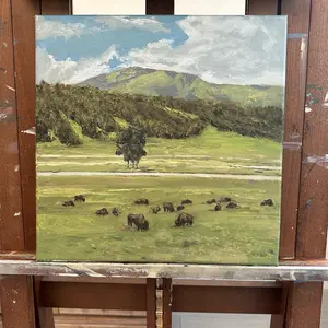 Lamar Valley at Yellowstone 14” x 14”