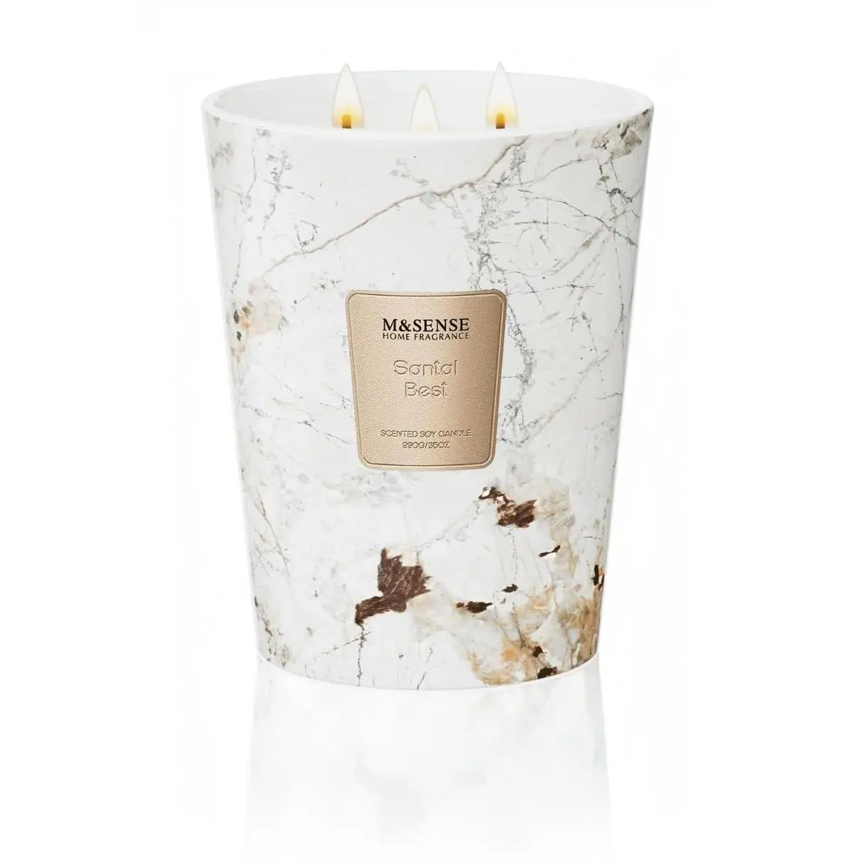 Extra Large Candle 35oz 150H Santal Scented 3-Wick Highly Scented Jar Candles, XL Candle for Home Decor, Long Lasting Aromatherapy Candle for Stress Relief, Meditation