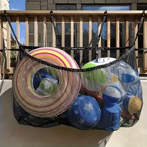 Swimming Pool Storage Bag with Large Capacity Mesh Pouch, Drawstring Organizer for Inflatable Toys & Floats, Essential Pool Accessories, Mesh Laundry Bag